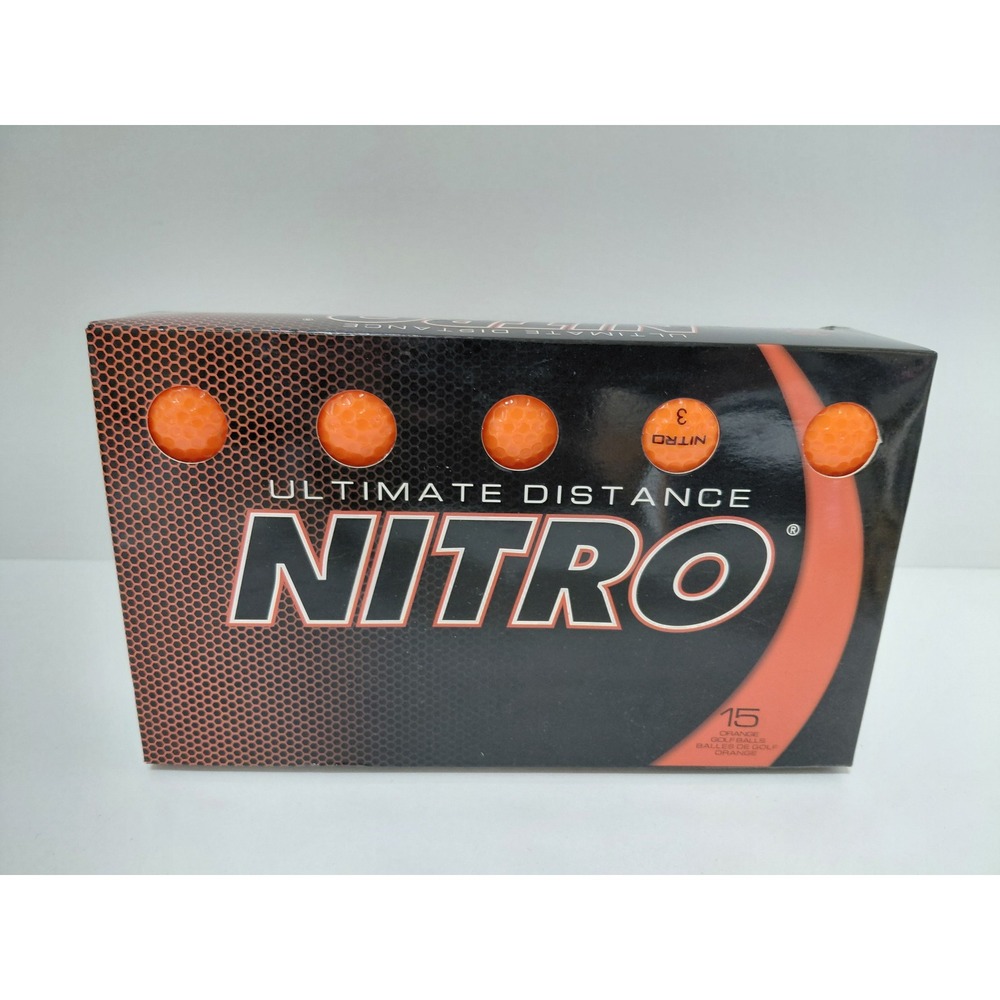 Nitro Ultimate Distance Golf Balls 15 Pack Orange Two Piece Tournament New
